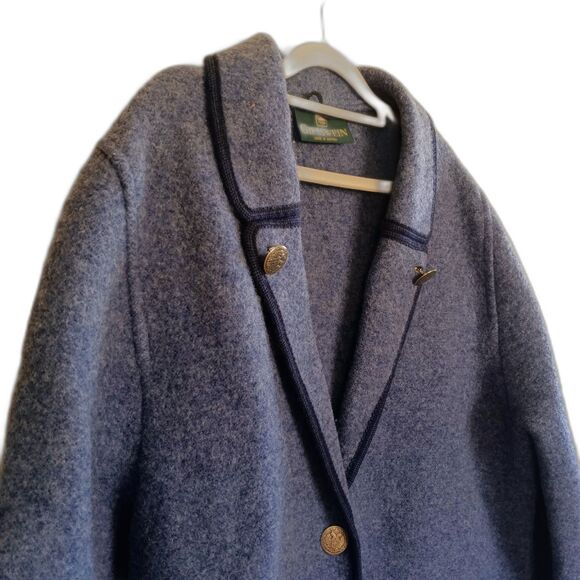 Giesswein Tyrol pure wool grey Austrian traditional jacket wool gray EU 40 US 10 - Picture 1 of 10